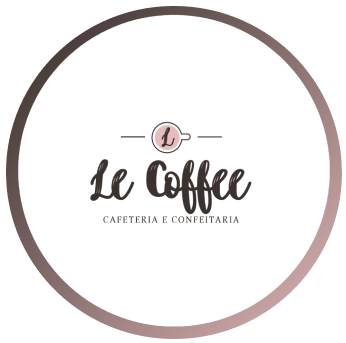 Foto escrito Le Coffee - Cafeteria e Confeitaria, fundo branco.